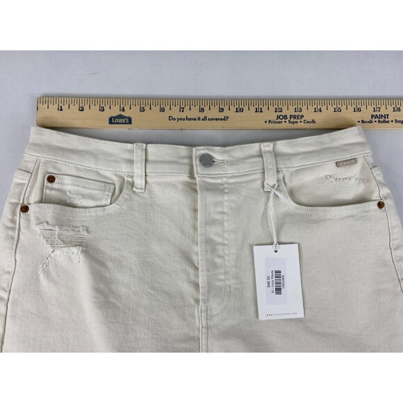 Cello Women XL Denim Shorts Beige High Waist Mom NWT - Picture 7 of 8
